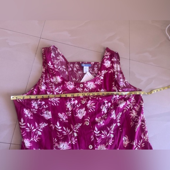 Koret pink Floral Sleeveless Maxi Button Front Dress 2X Plus summer lightweight - Picture 8 of 16